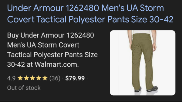 Under Armour Tactical Polyester Pant - Image 3